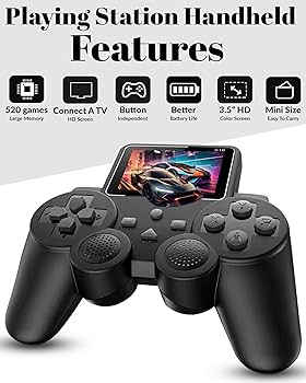 DXP S10 Handheld Game Console for Kids 520 Retro Video Games Classic Rechargeable