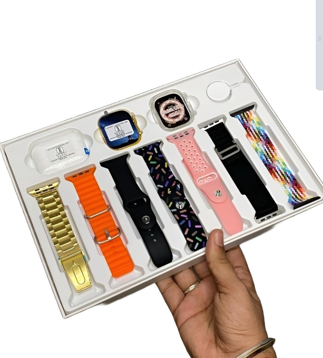 Esportic (10 in 1 Set i20 Ultra MAX Suit Smart Watch + ear buds Pro with Transparent Screen Guard Watch