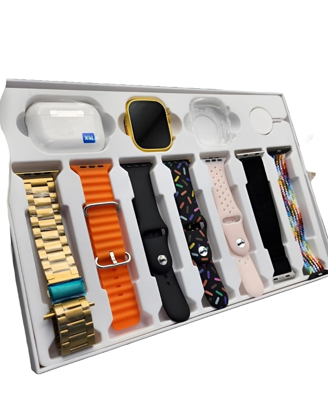 Esportic (10 in 1 Set i20 Ultra MAX Suit Smart Watch + ear buds Pro with Transparent Screen Guard Watch